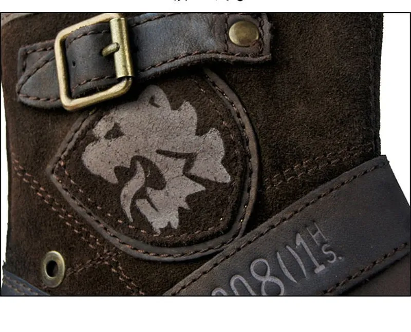 Retro genuine leather buckle strap wedge cowboy Boots handmade big toe knight embroidery cowhide Boots