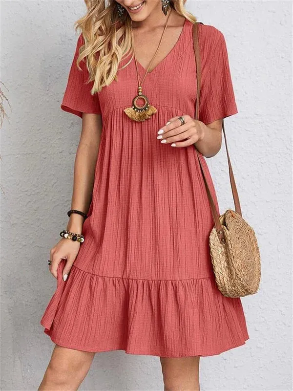 Retro V-neck women's clothing