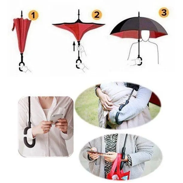 Reversible Umbrella -Purple Flower