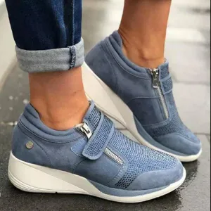 Rhinestone Velcro Breathable Casual Sneakers