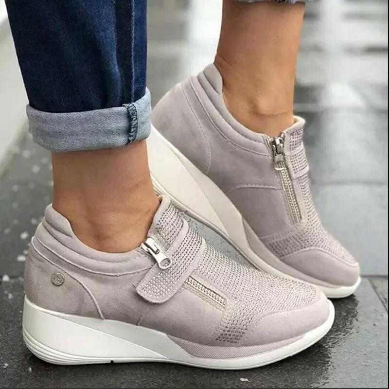 Rhinestone Velcro Breathable Casual Sneakers