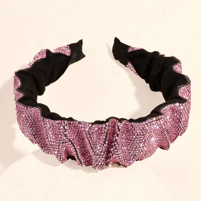 Rhinstone Ruched Hair Hoop