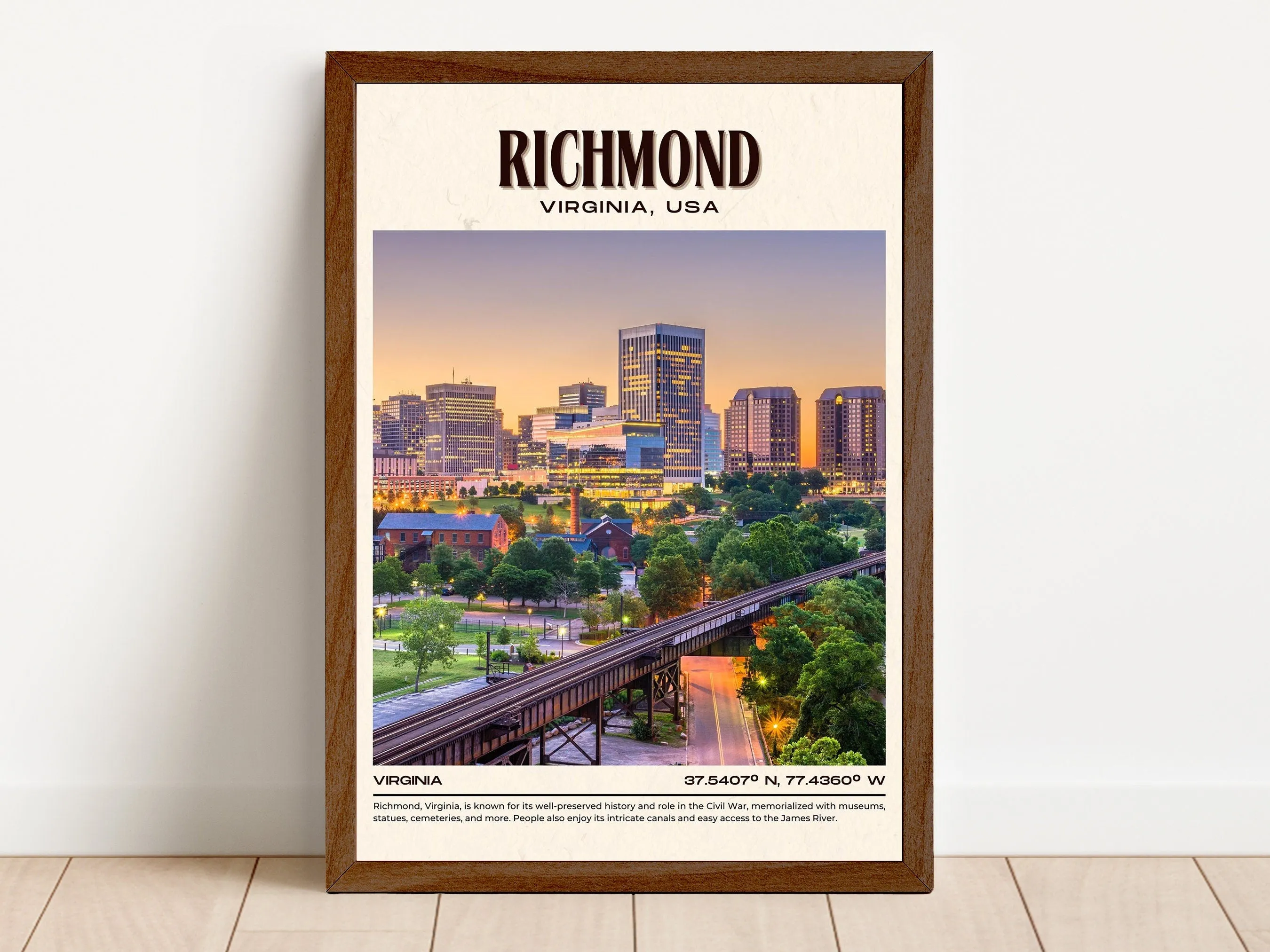 Richmond Vintage Wall Art, Virginia, USA
