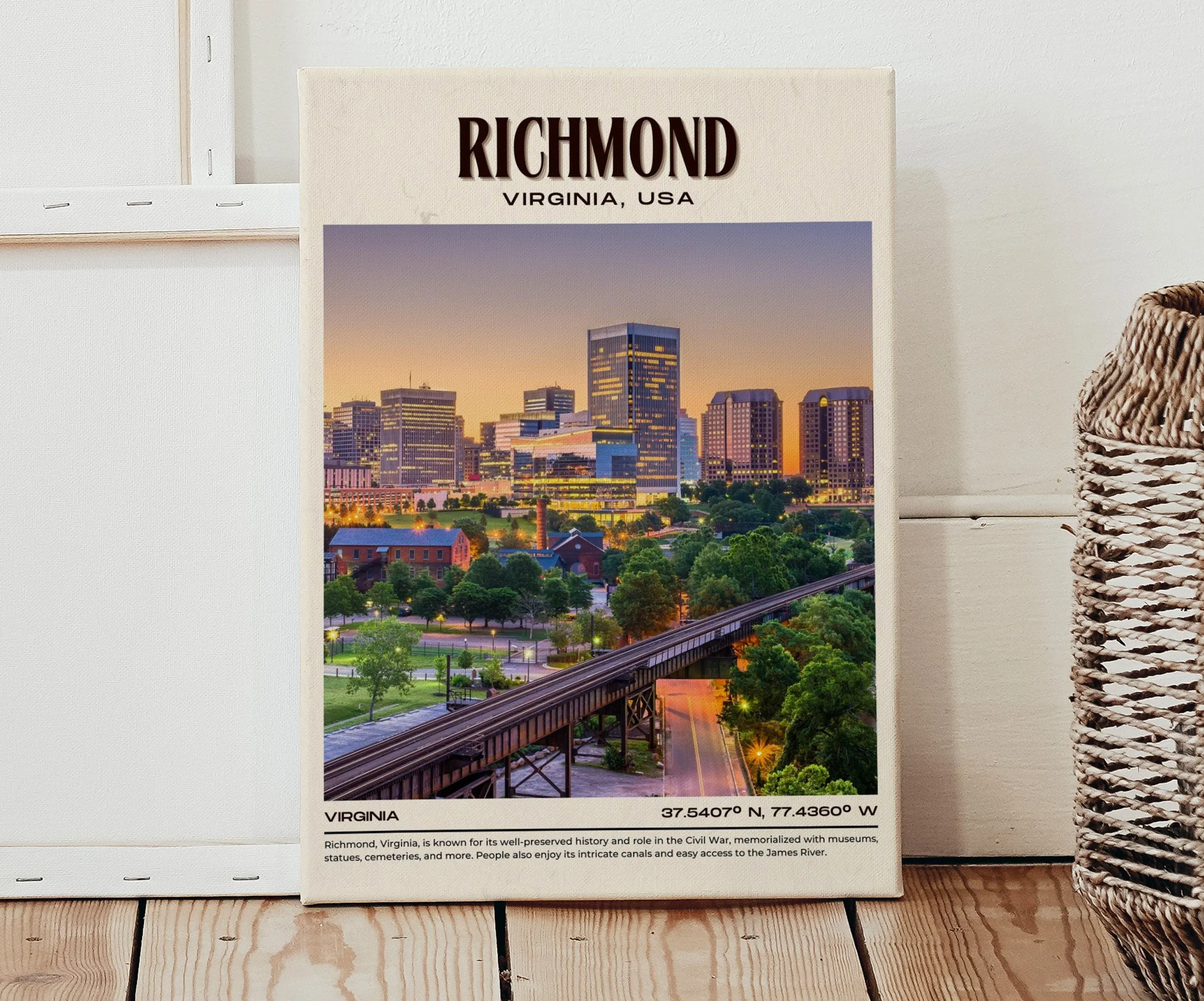 Richmond Vintage Wall Art, Virginia, USA