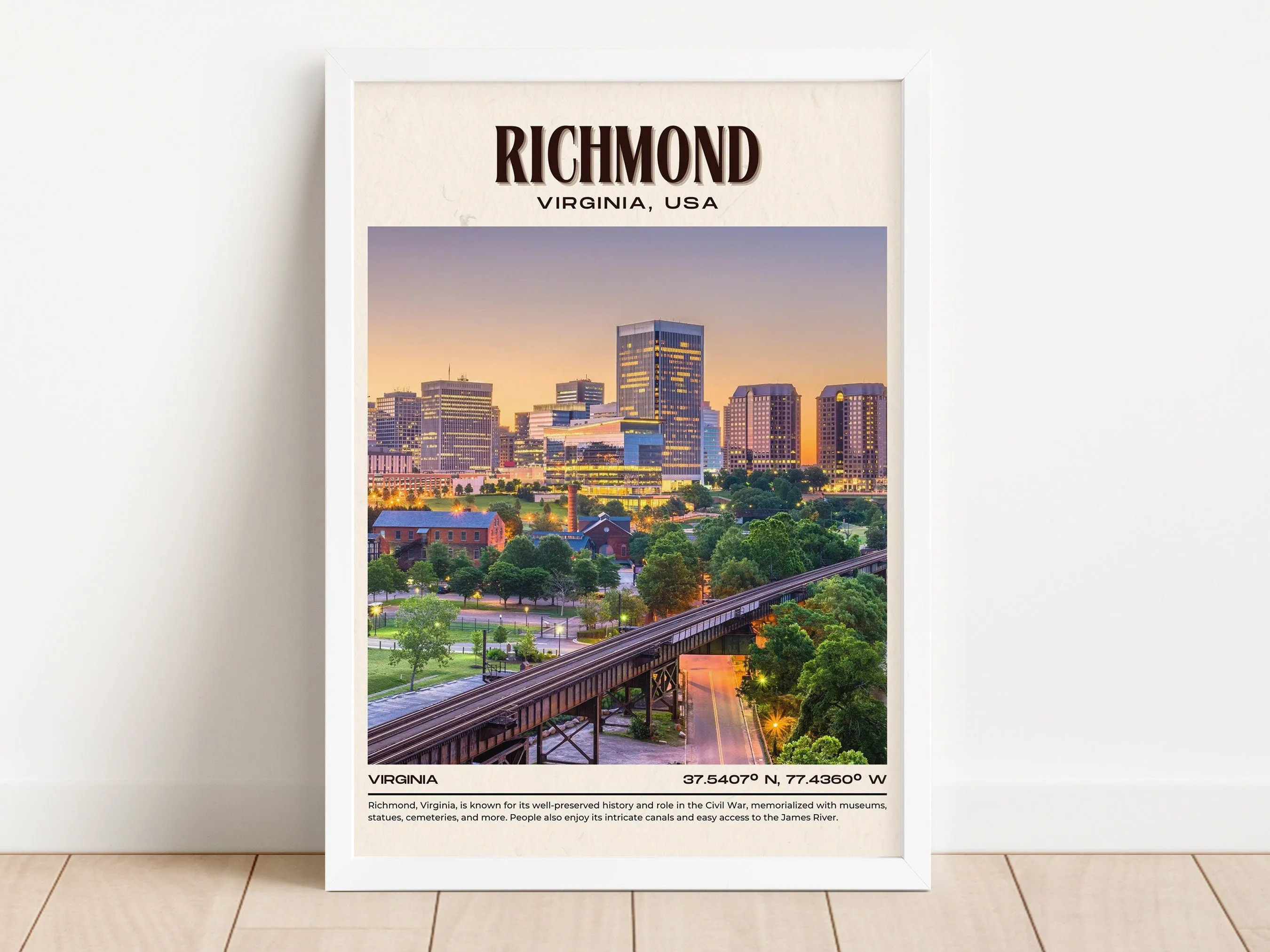 Richmond Vintage Wall Art, Virginia, USA