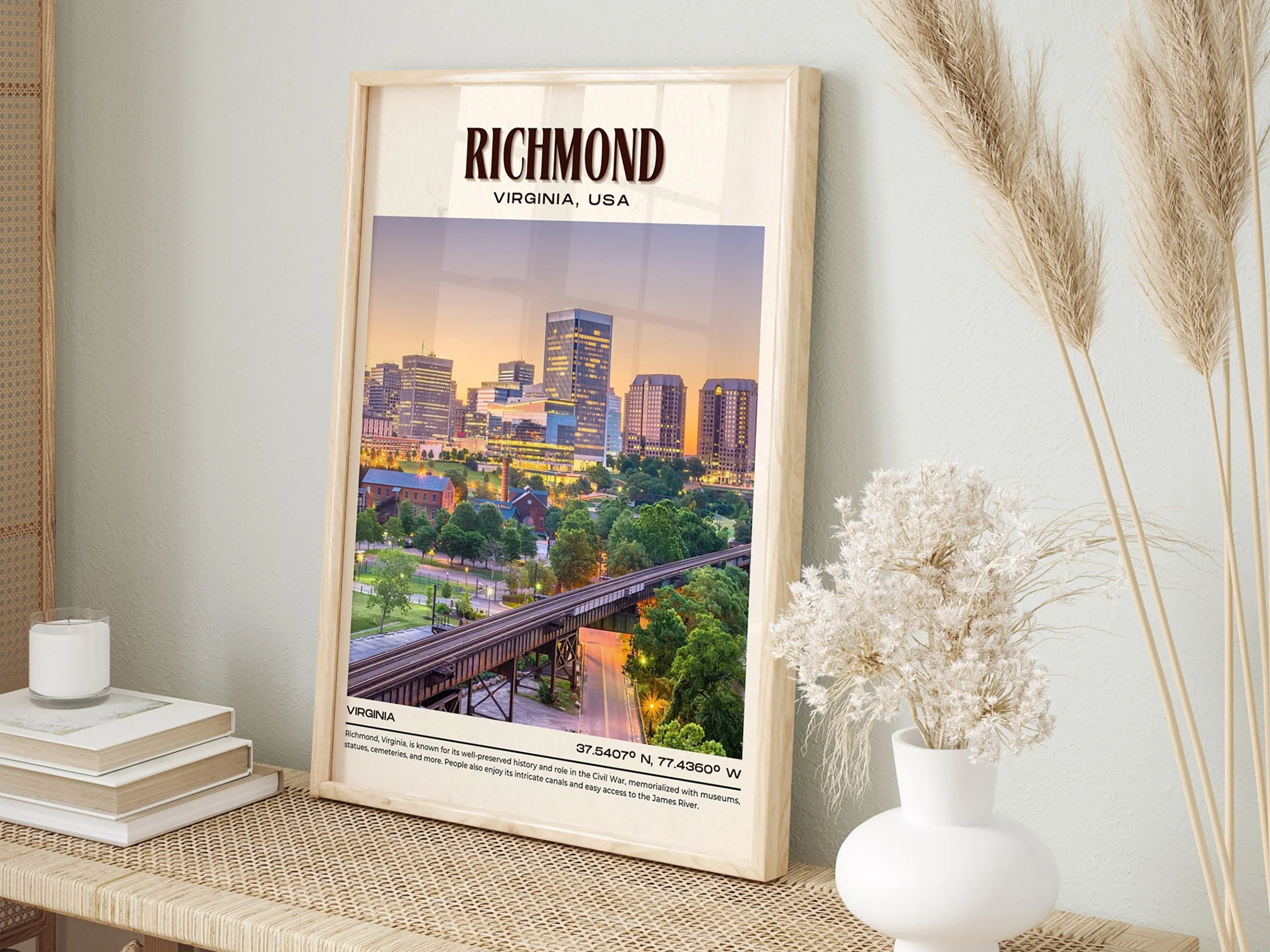 Richmond Vintage Wall Art, Virginia, USA