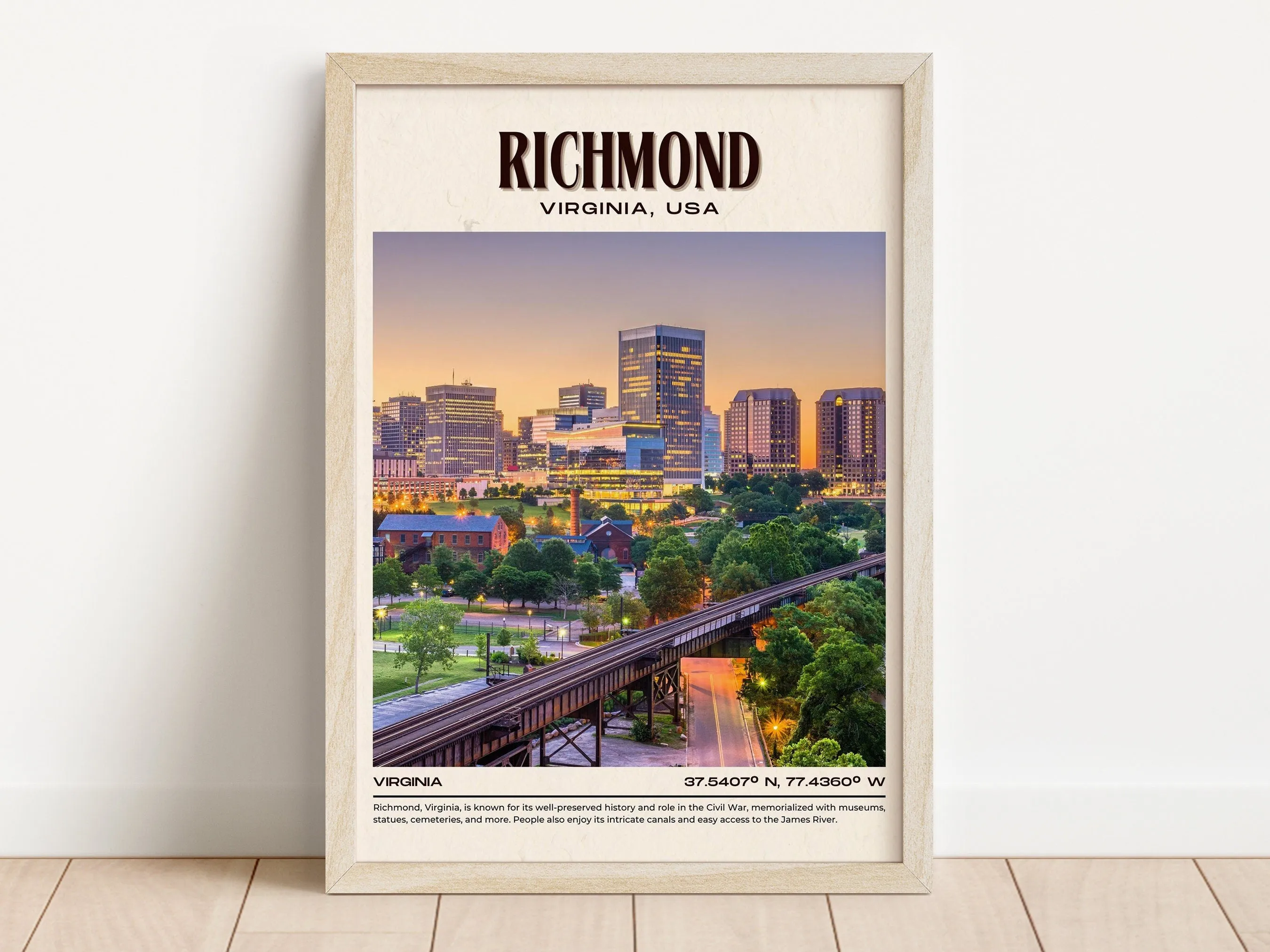 Richmond Vintage Wall Art, Virginia, USA