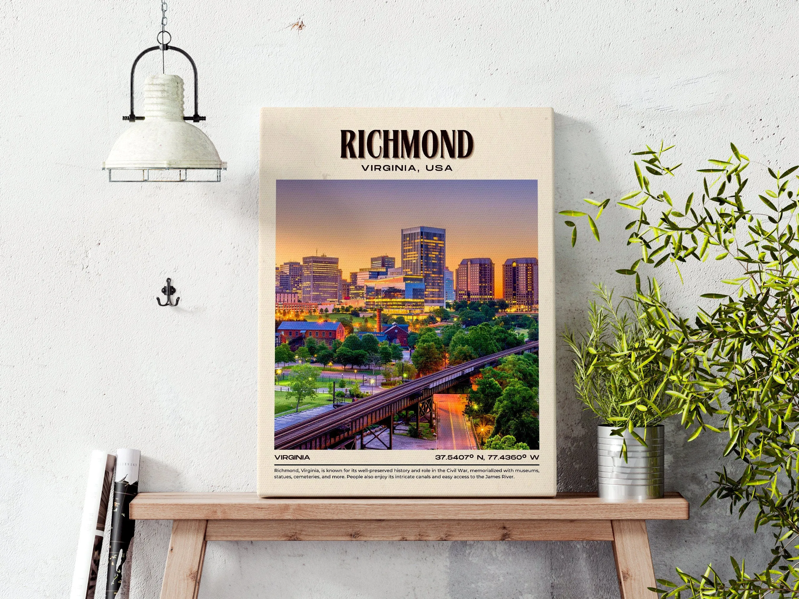 Richmond Vintage Wall Art, Virginia, USA