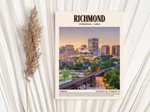 Richmond Vintage Wall Art, Virginia, USA