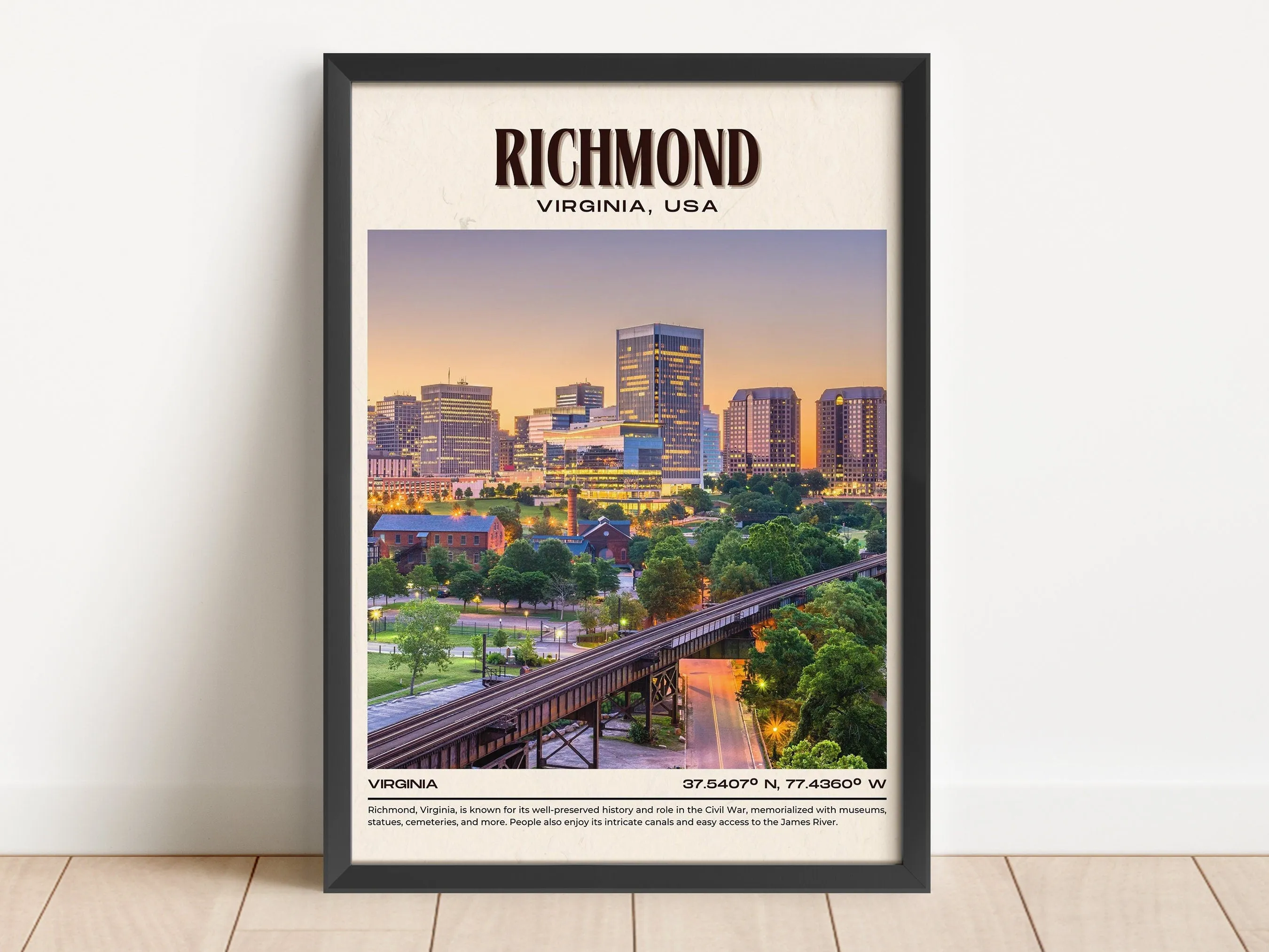 Richmond Vintage Wall Art, Virginia, USA