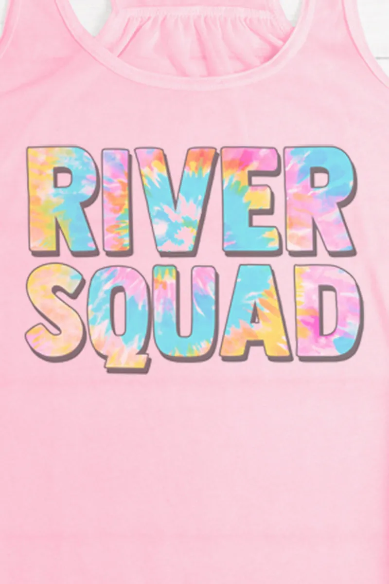 River Squad Tie Dye Flowy Racerback Tank