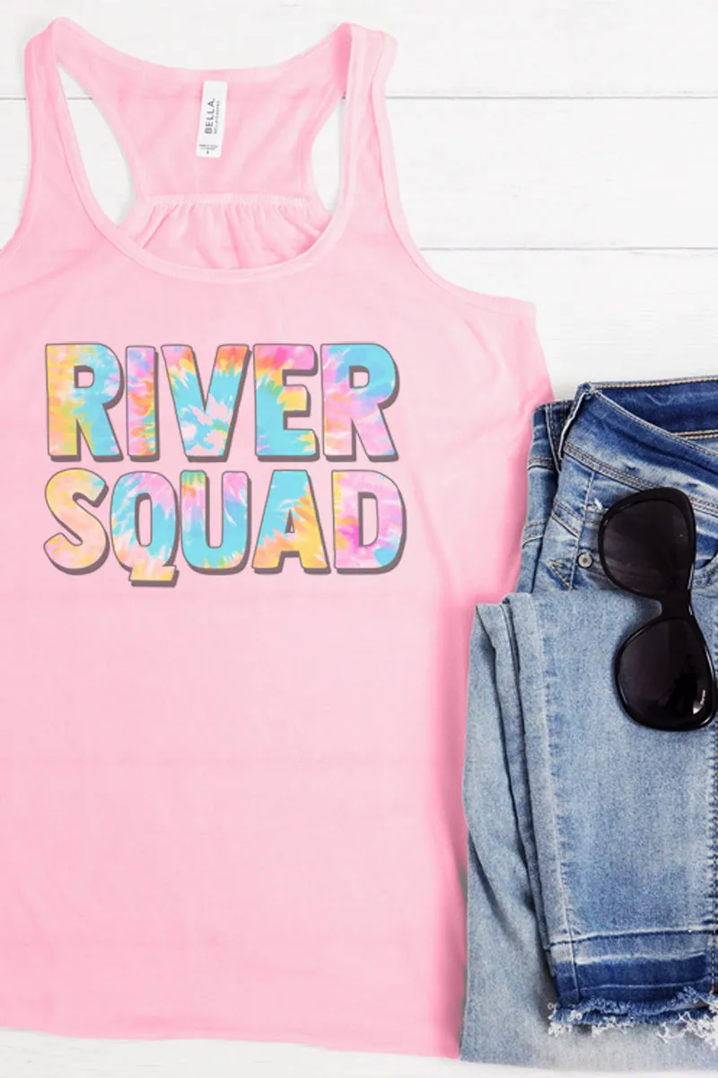 River Squad Tie Dye Flowy Racerback Tank