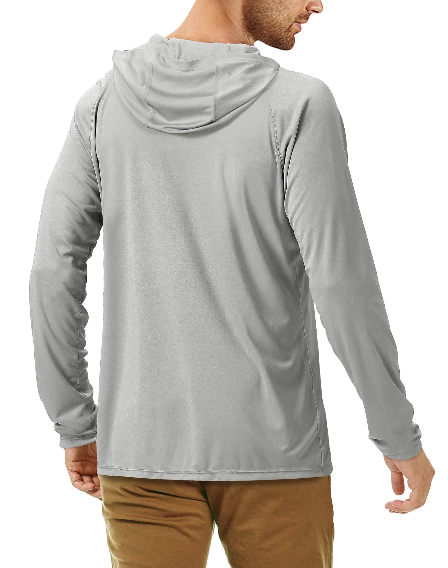Roadbox Men's UPF 50  Sun Protection Long Sleeve Hoodie Shirt Outdoor UV Fishing Shirts for Workout, Running, Fishing, Hiking