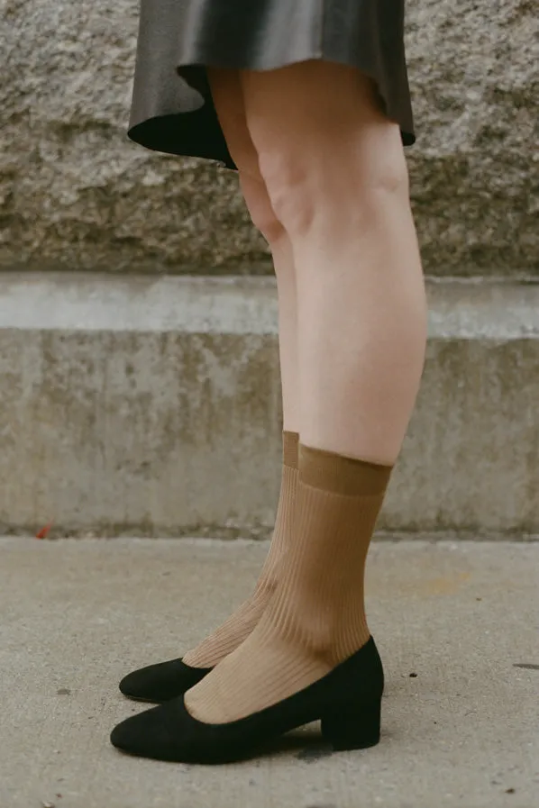 ROBERTA BALLERINA, BLACK SUEDE