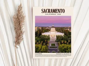 Sacramento Vintage Wall Art, California, USA