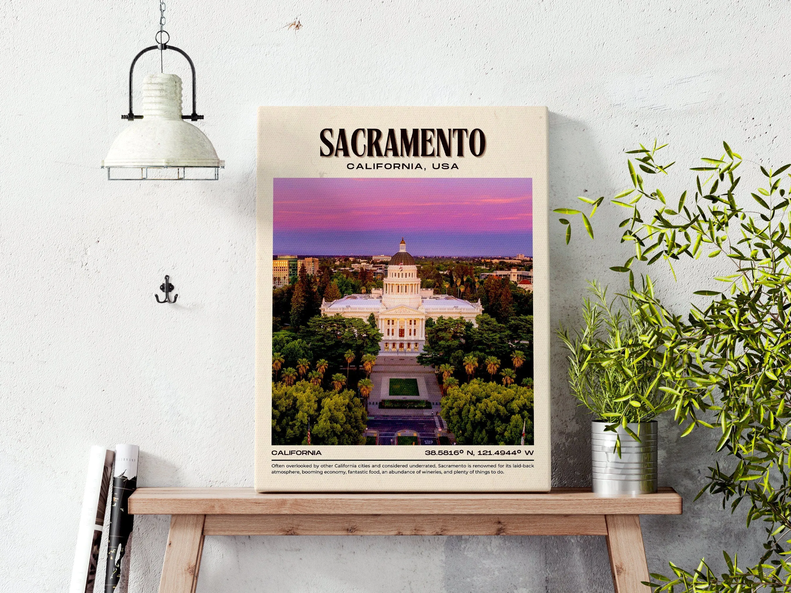 Sacramento Vintage Wall Art, California, USA
