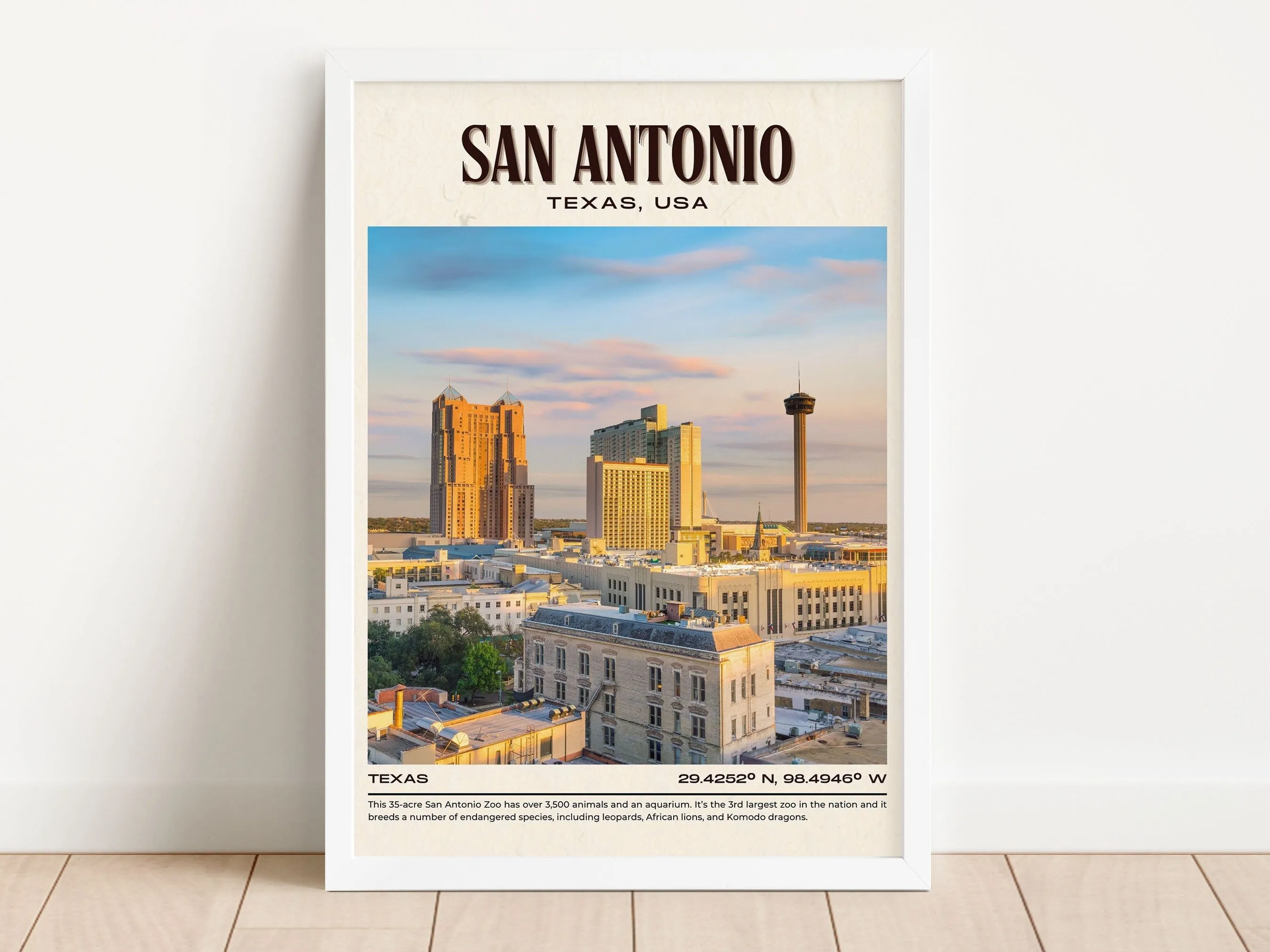 San Antonio Vintage Wall Art, Texas, USA