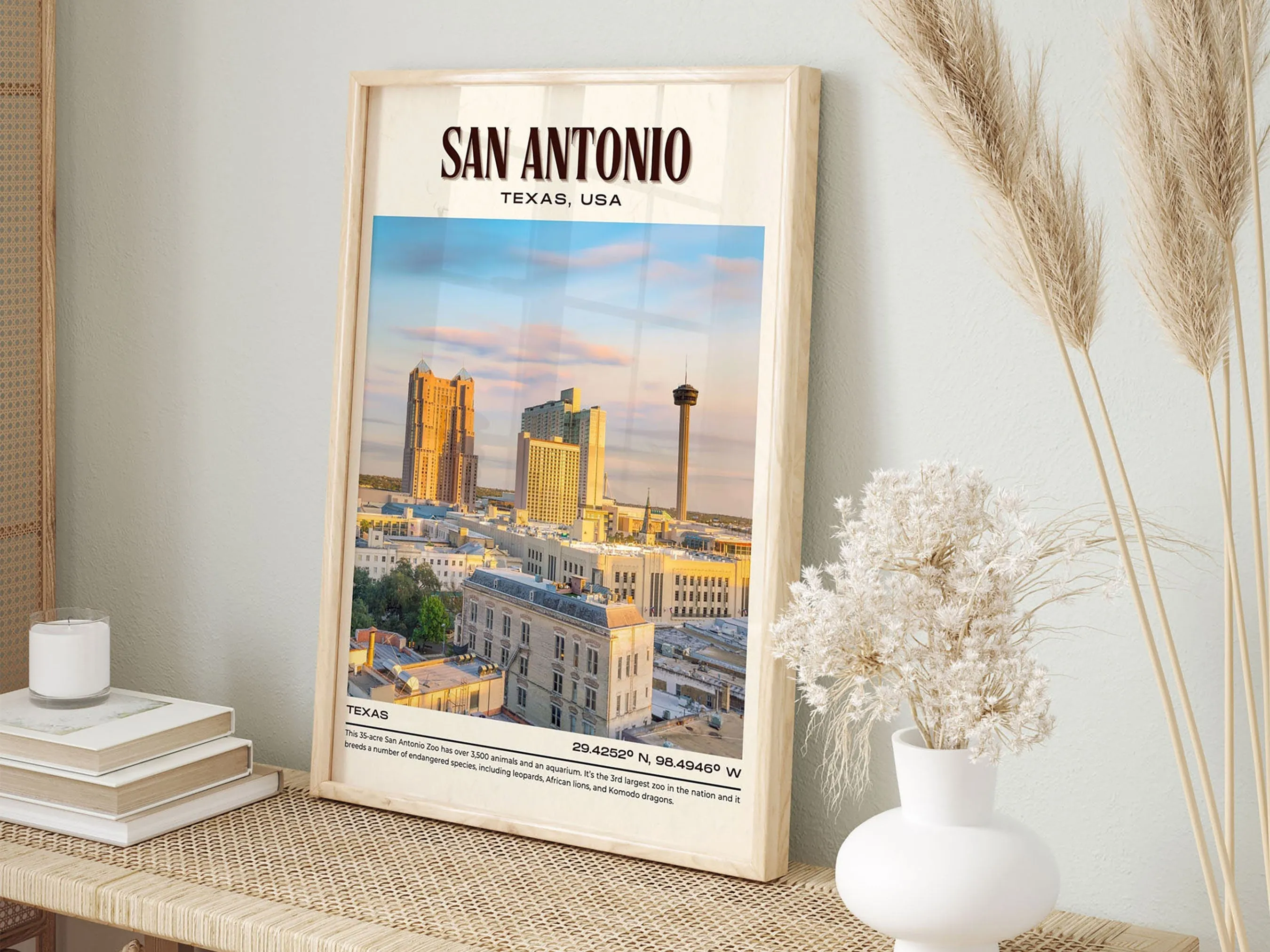 San Antonio Vintage Wall Art, Texas, USA