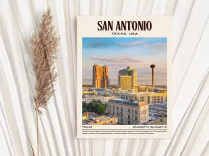 San Antonio Vintage Wall Art, Texas, USA
