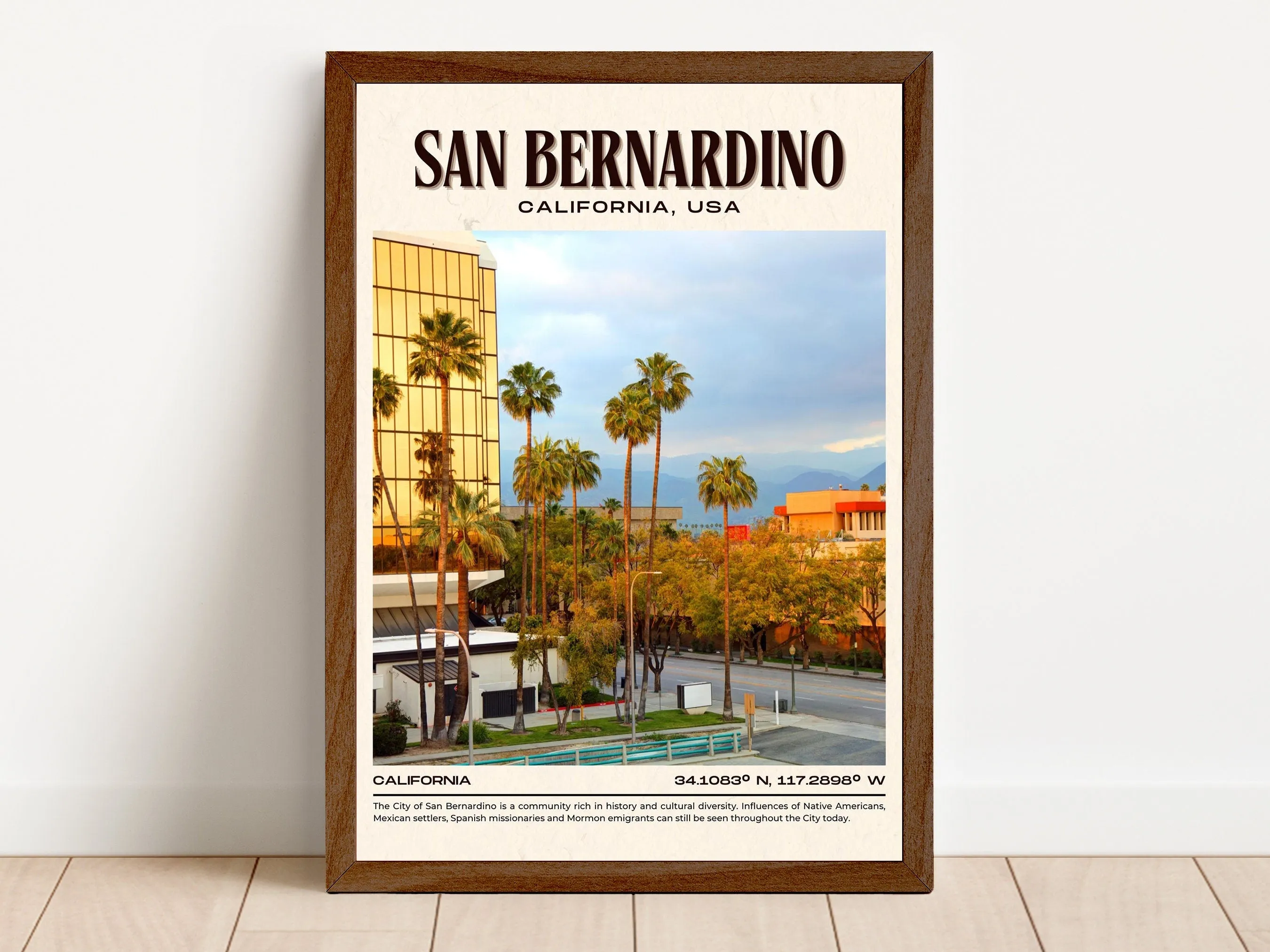 San Bernardino Vintage Wall Art, California, USA