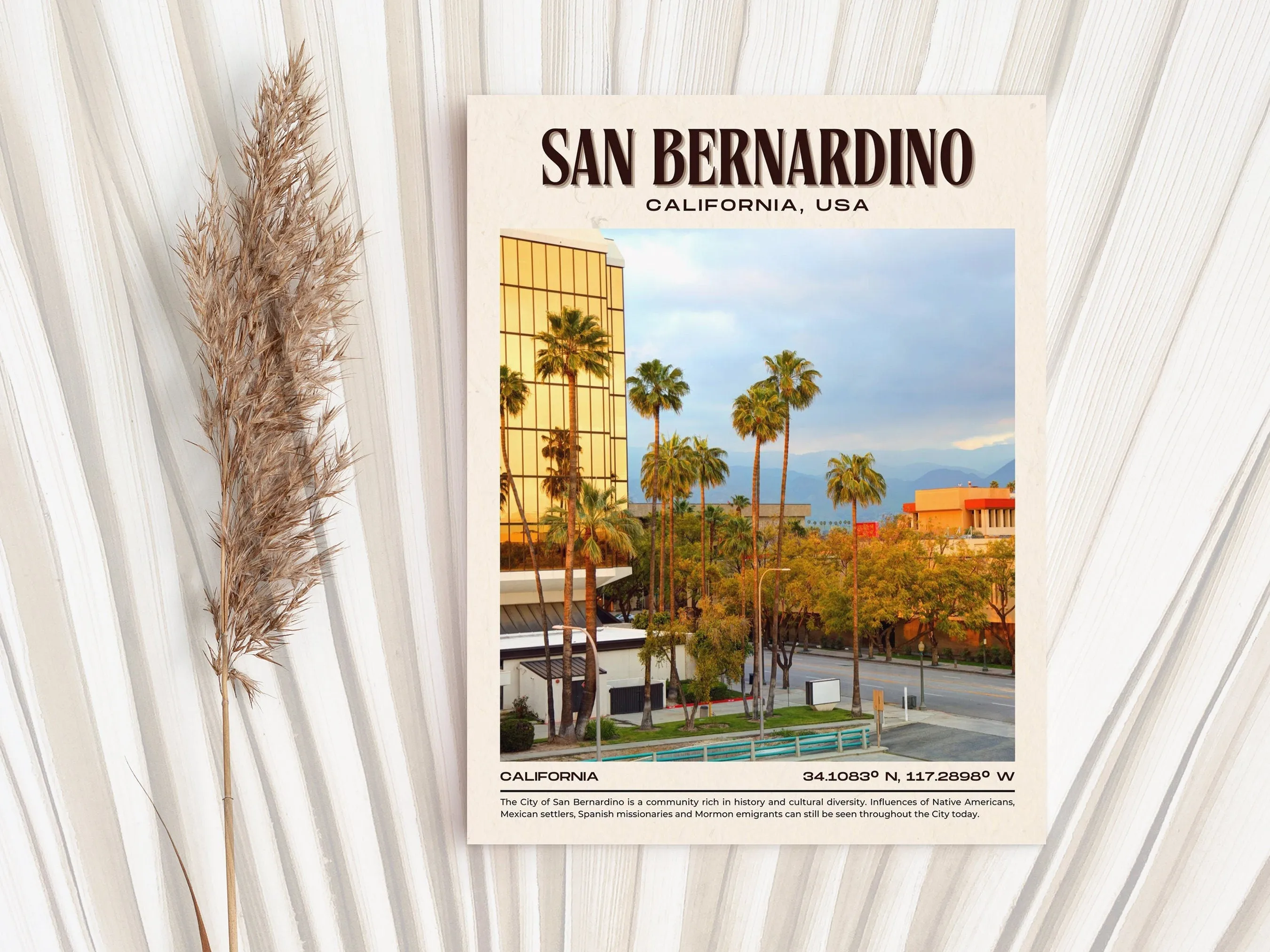 San Bernardino Vintage Wall Art, California, USA