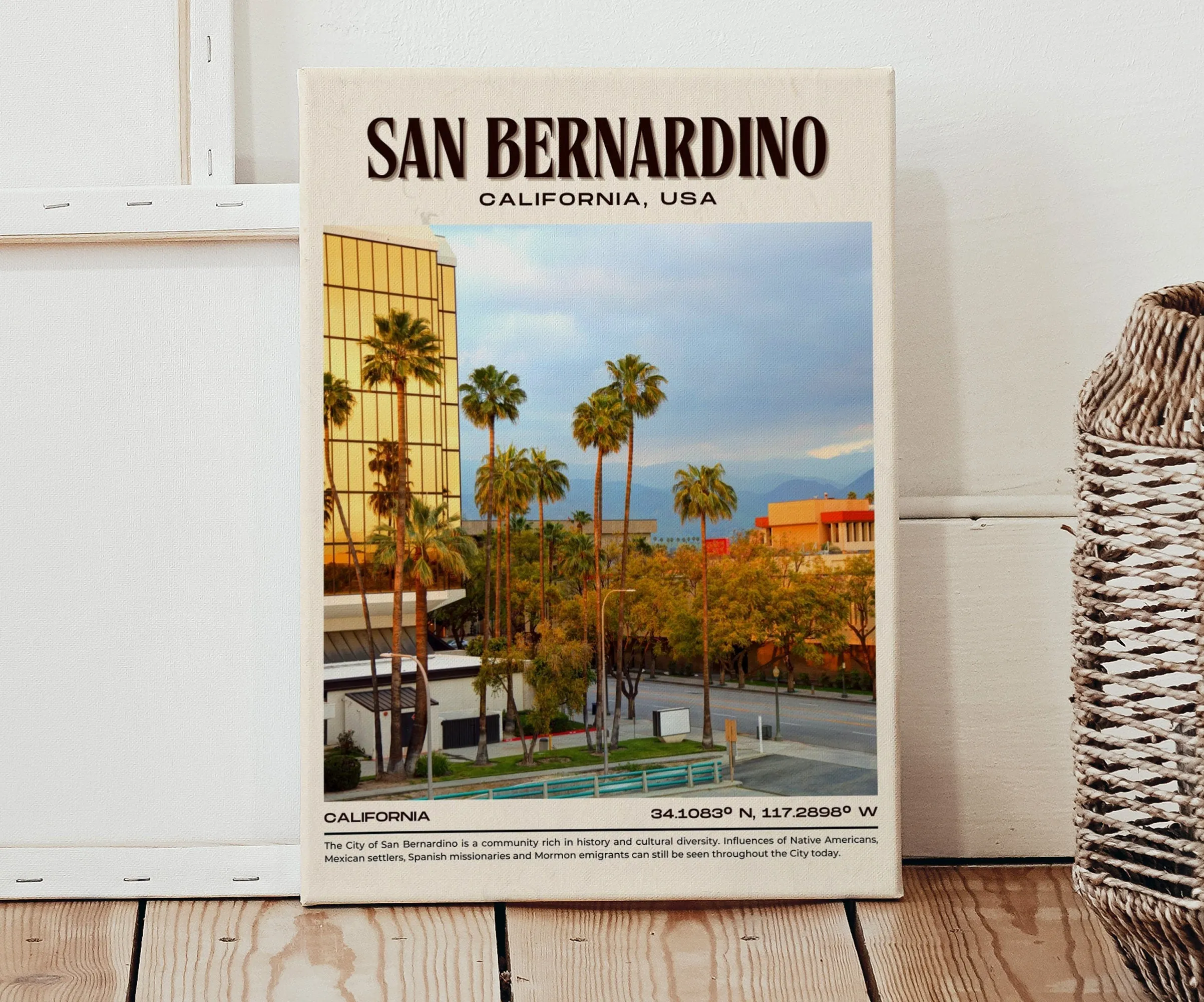 San Bernardino Vintage Wall Art, California, USA