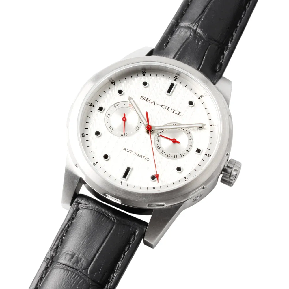 Seagull 42mm automatic wristwatch mechanical day date display self wind watch 5122 sapphire crystal