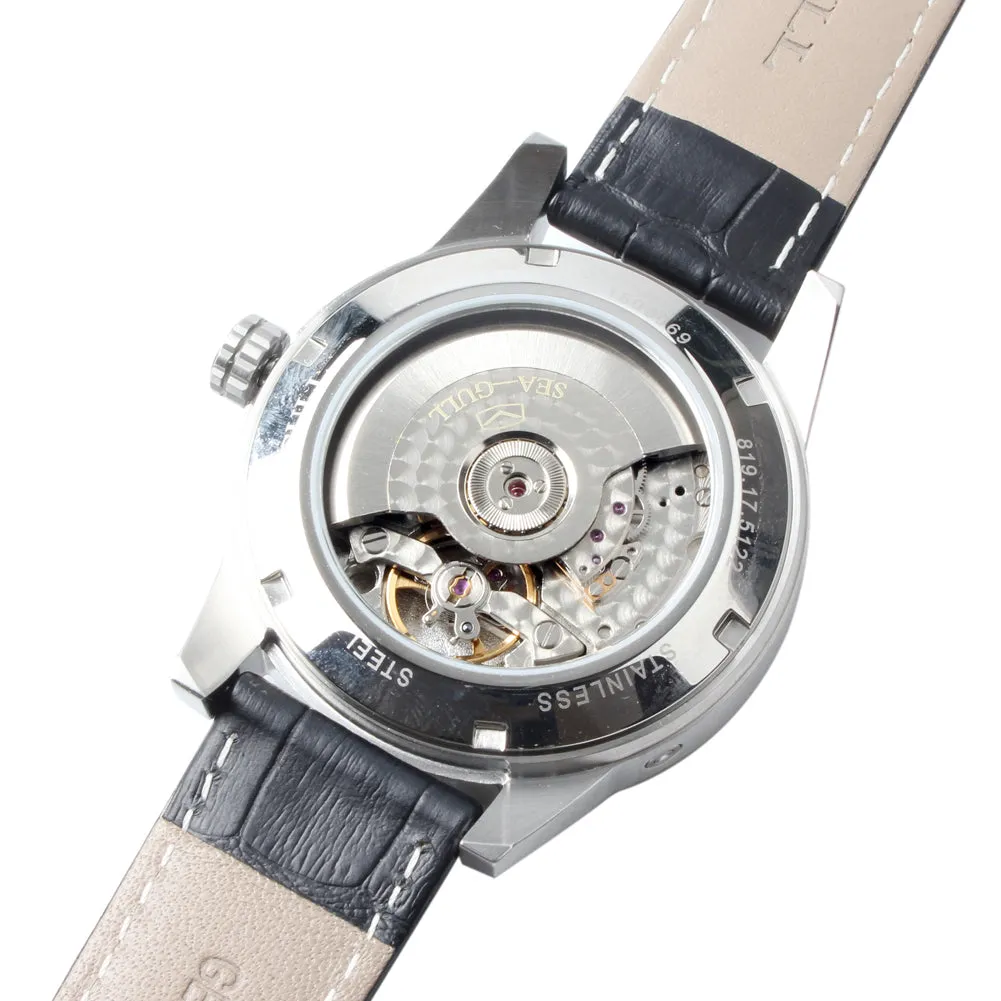 Seagull 42mm automatic wristwatch mechanical day date display self wind watch 5122 sapphire crystal