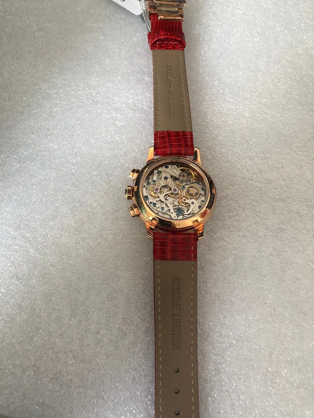 Seagull MOP Rhinestone Bezel Chronograph watch 719.754L