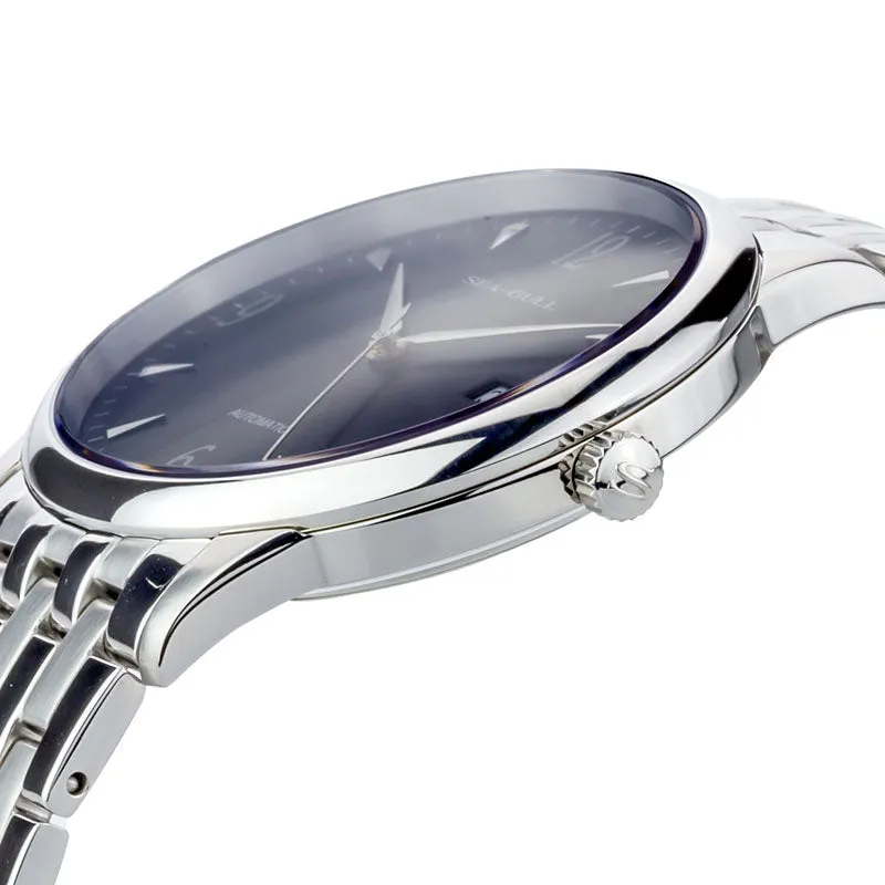 Seagull Thin 10mm Dress Mechanical Watch Auto Date Sunburst Effect Dial Automatic Self Wind Men's Watch 816.357 Movement ST18