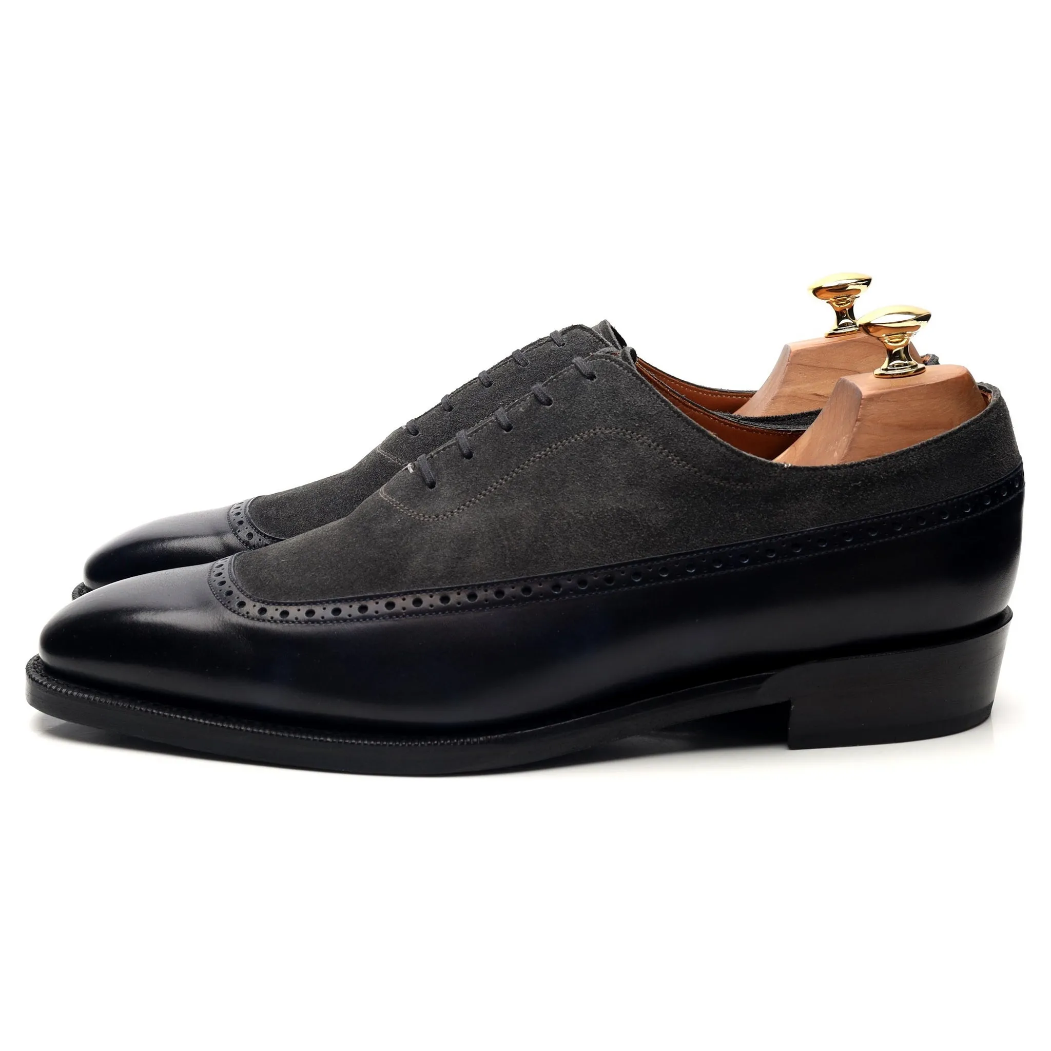 'Sebastien' Navy Blue Museum Leather Oxford UK 10 E