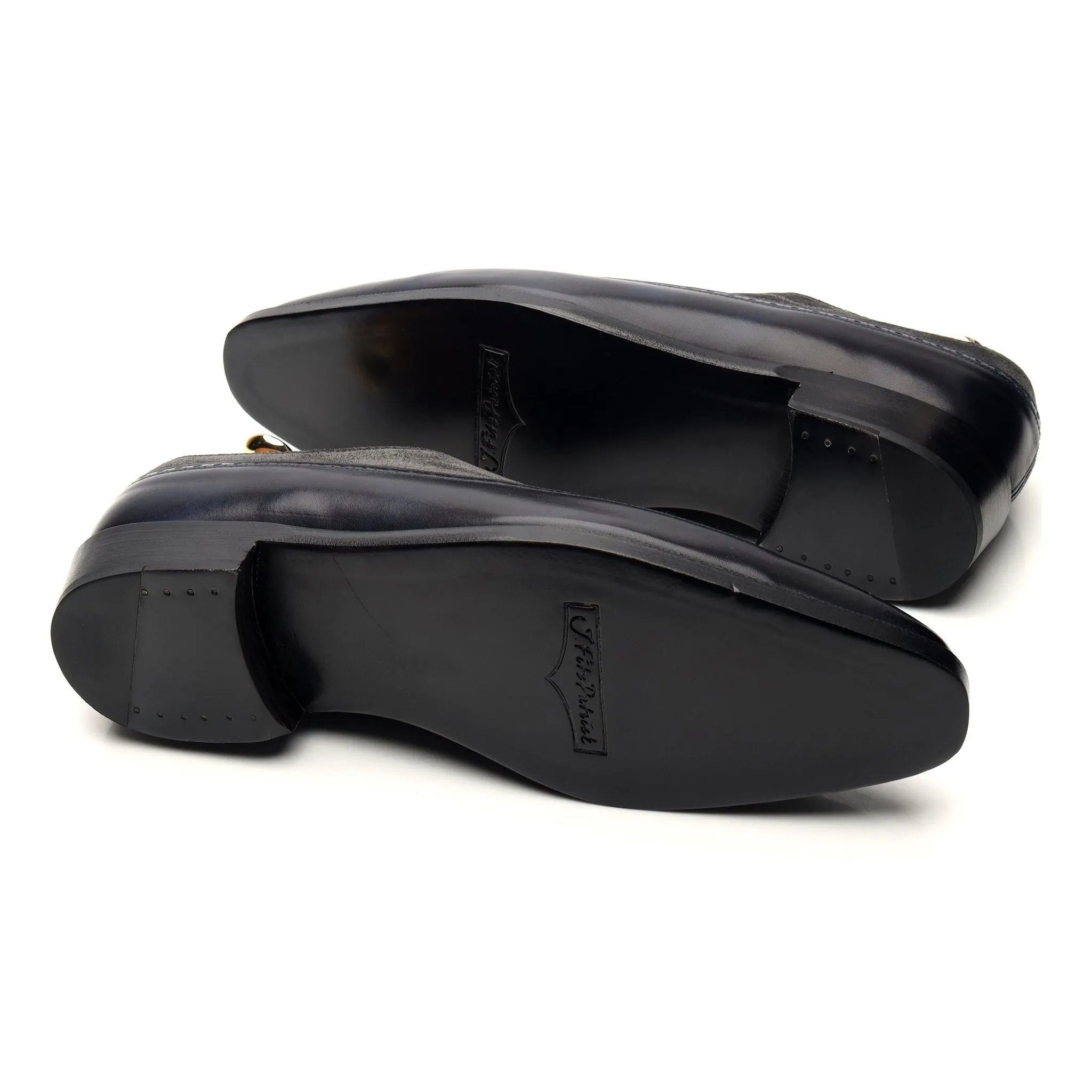 'Sebastien' Navy Blue Museum Leather Oxford UK 10 E