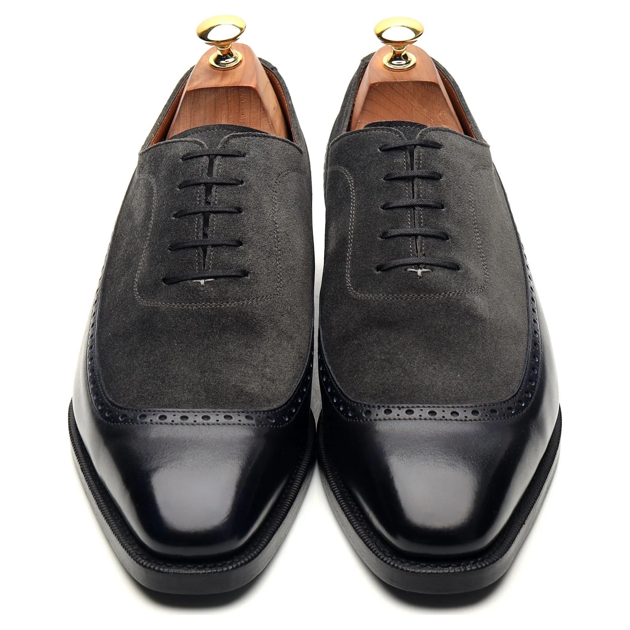 'Sebastien' Navy Blue Museum Leather Oxford UK 10 E