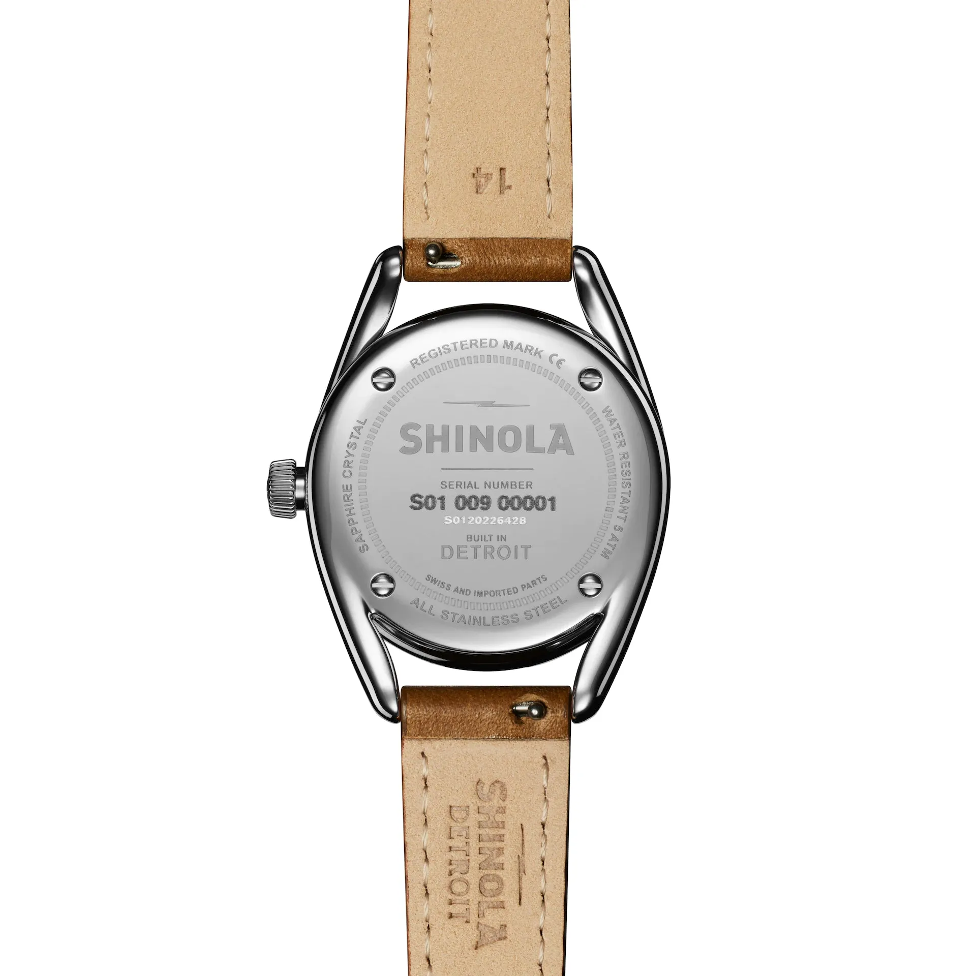 Shinola, The Derby 30mm White Dial Tan Brown Leather