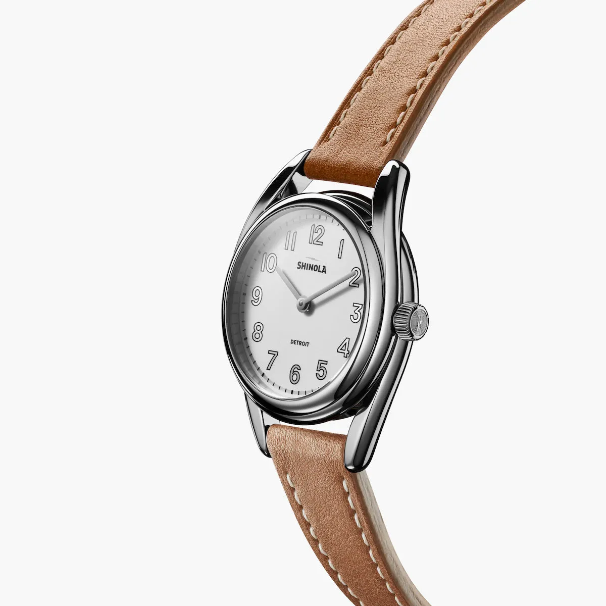 Shinola, The Derby 30mm White Dial Tan Brown Leather
