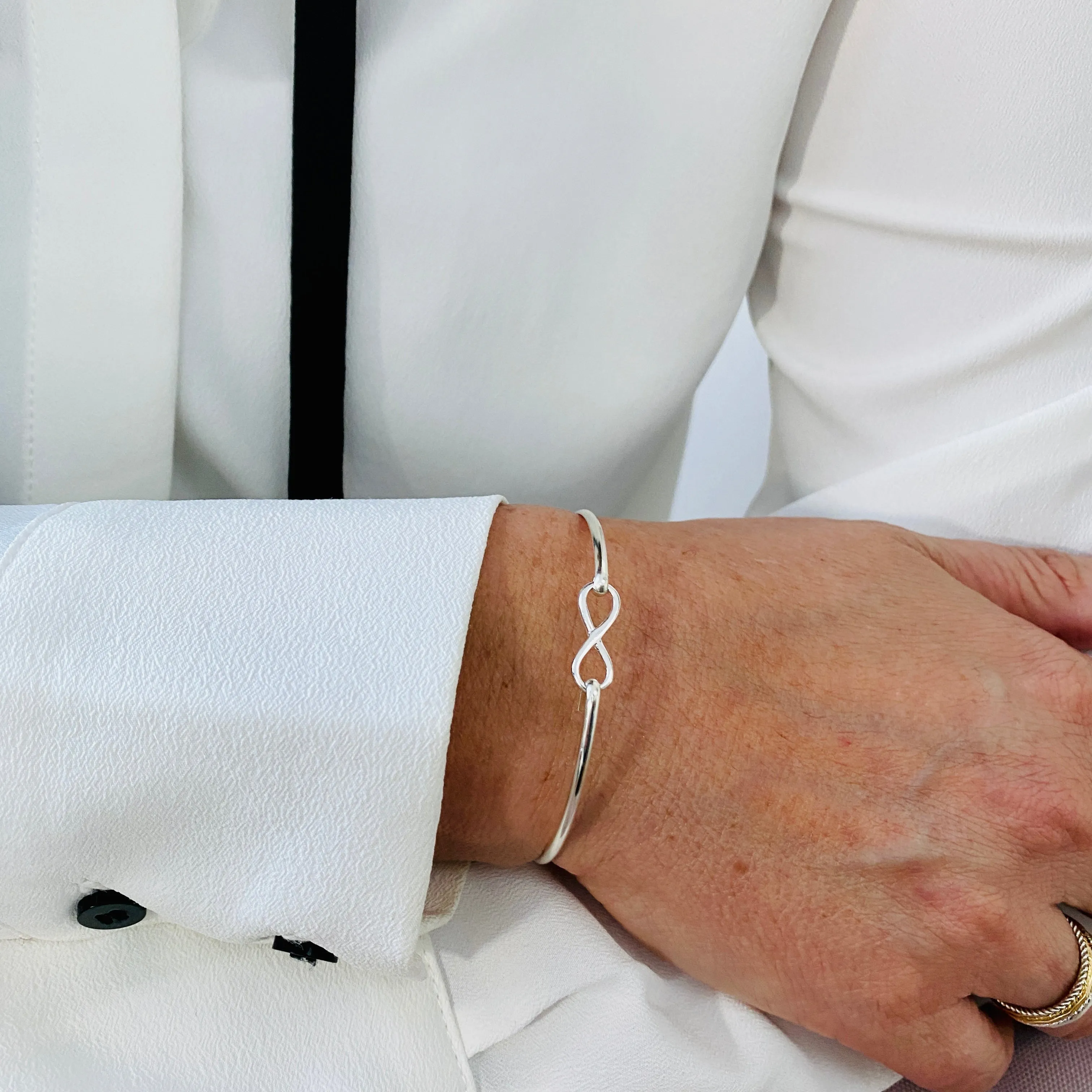 Silver Infinity Bangle