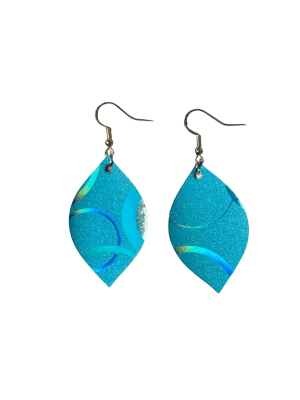 Single Layer Aqua Shimmer Drop Earrings