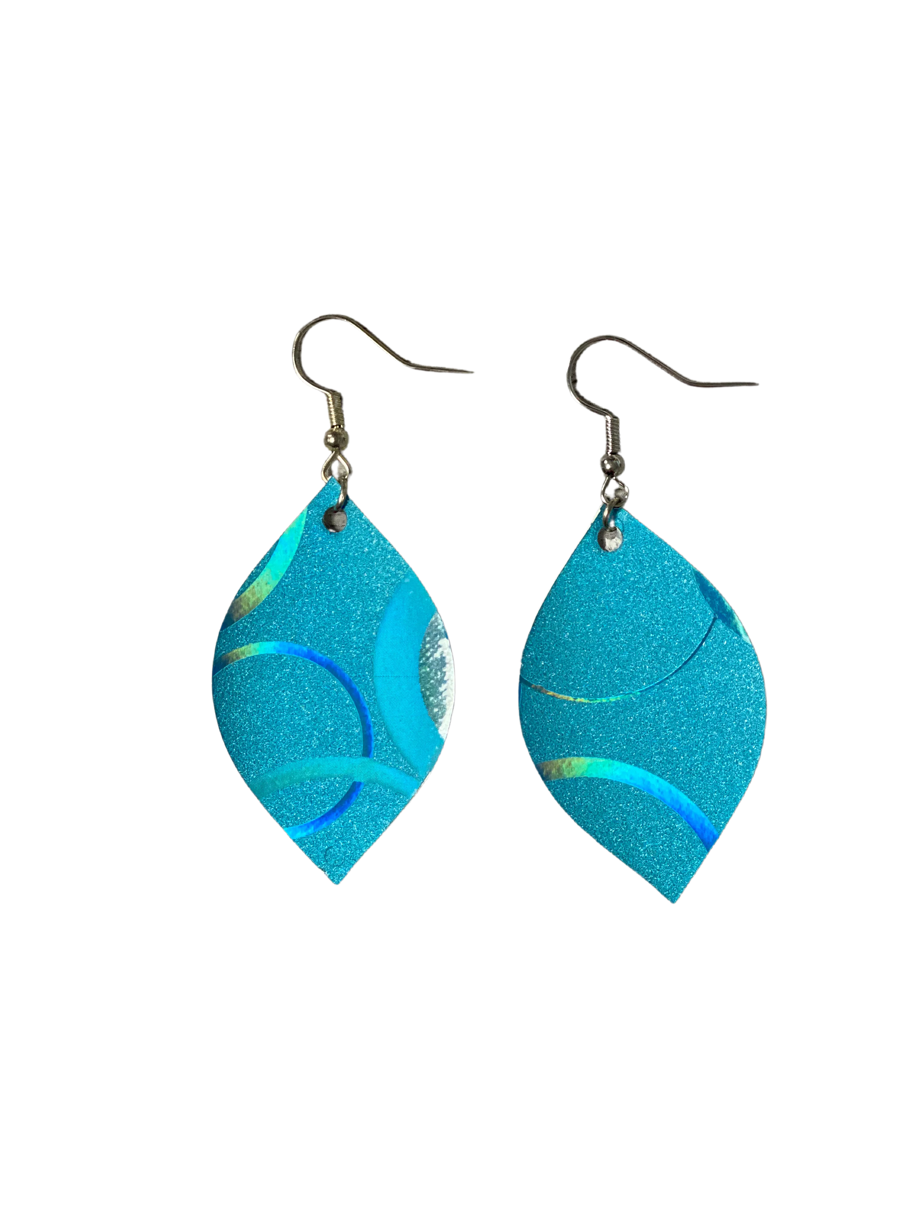 Single Layer Aqua Shimmer Drop Earrings