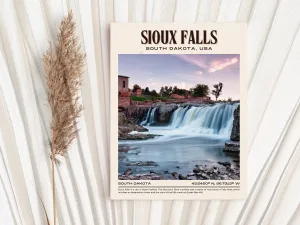 Sioux Falls Vintage Wall Art, South Dakota, USA
