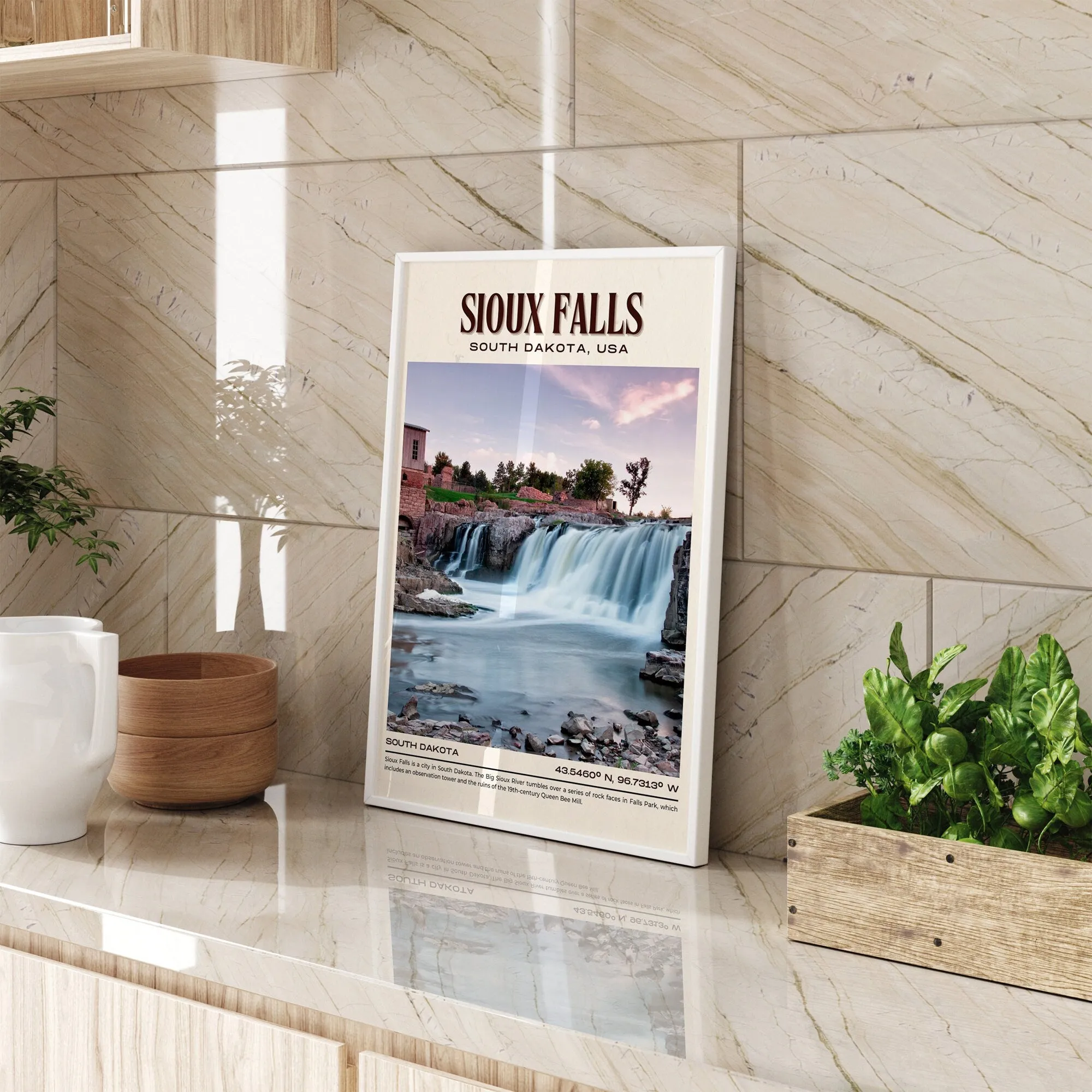 Sioux Falls Vintage Wall Art, South Dakota, USA