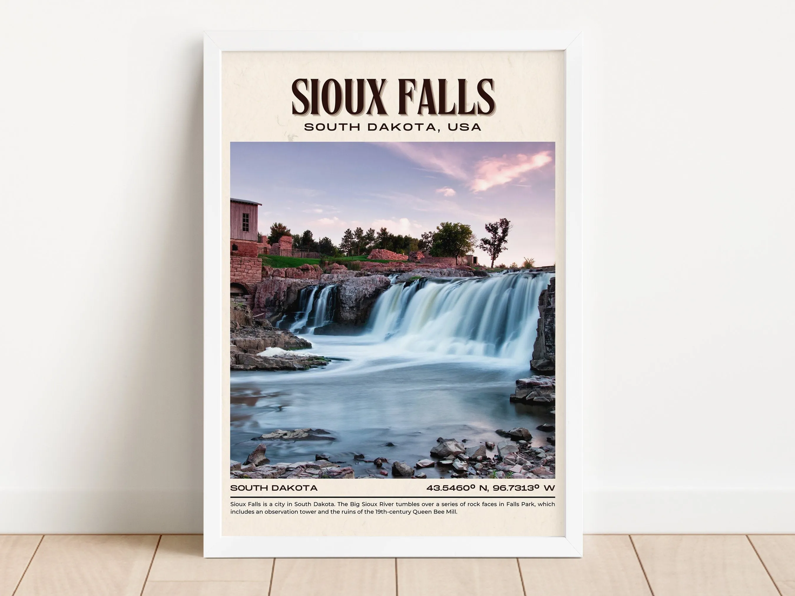 Sioux Falls Vintage Wall Art, South Dakota, USA