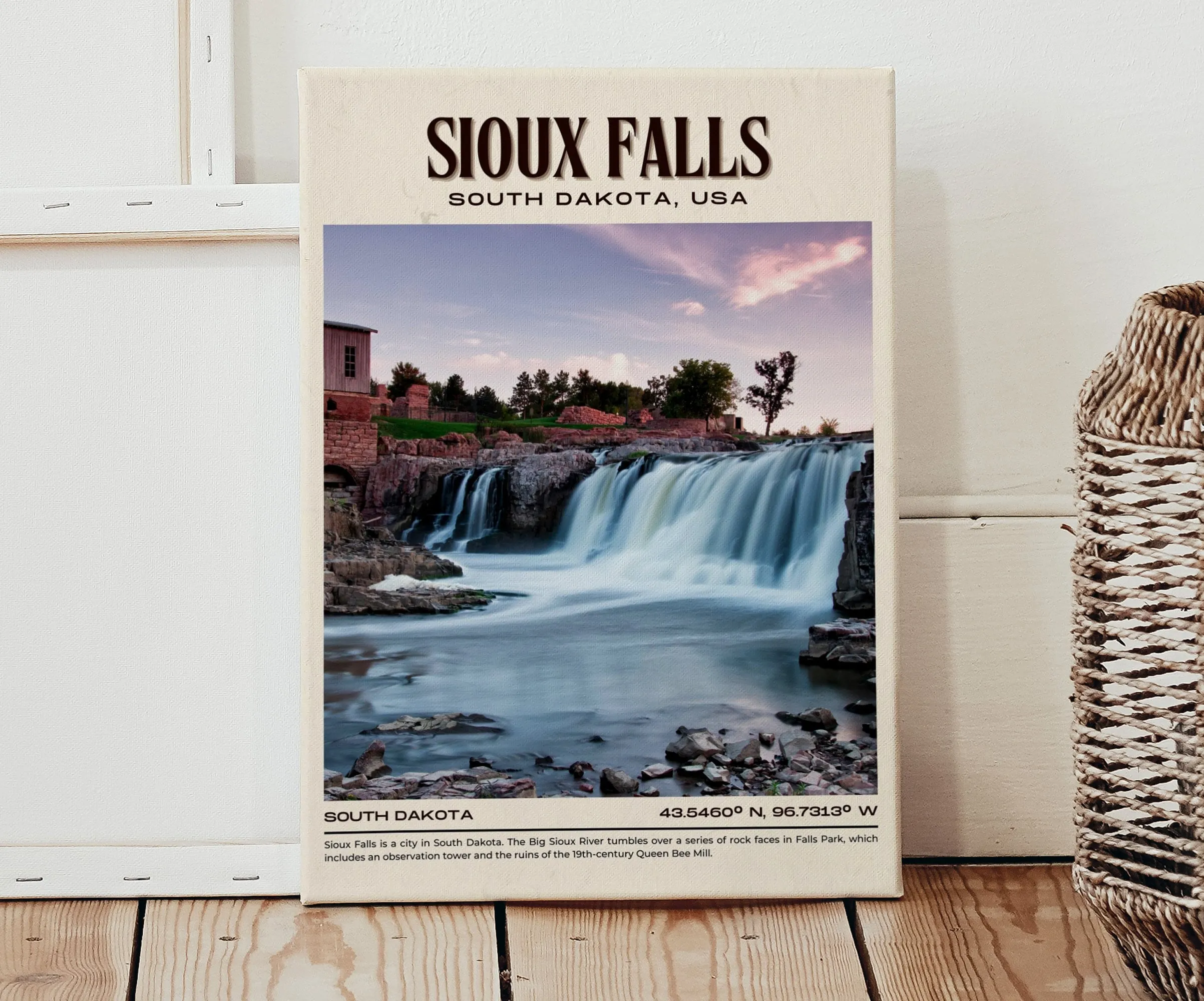 Sioux Falls Vintage Wall Art, South Dakota, USA