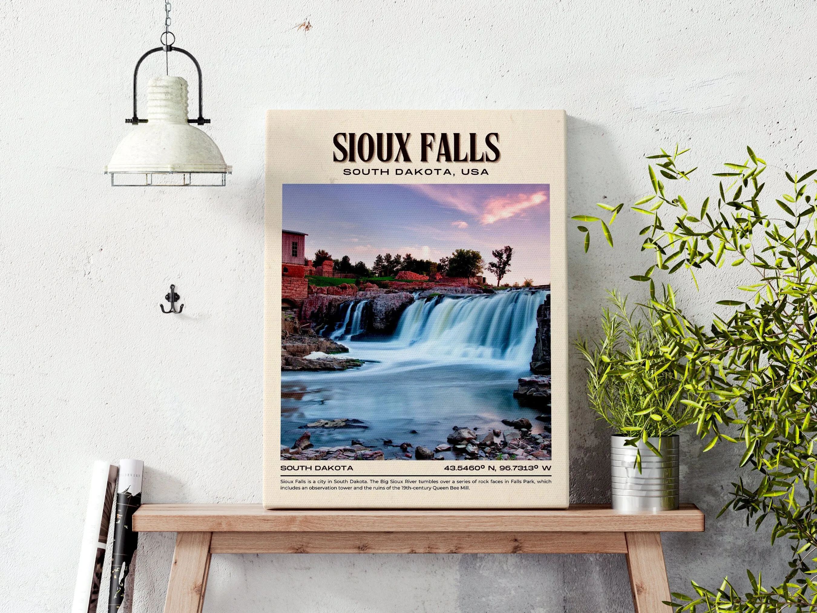 Sioux Falls Vintage Wall Art, South Dakota, USA