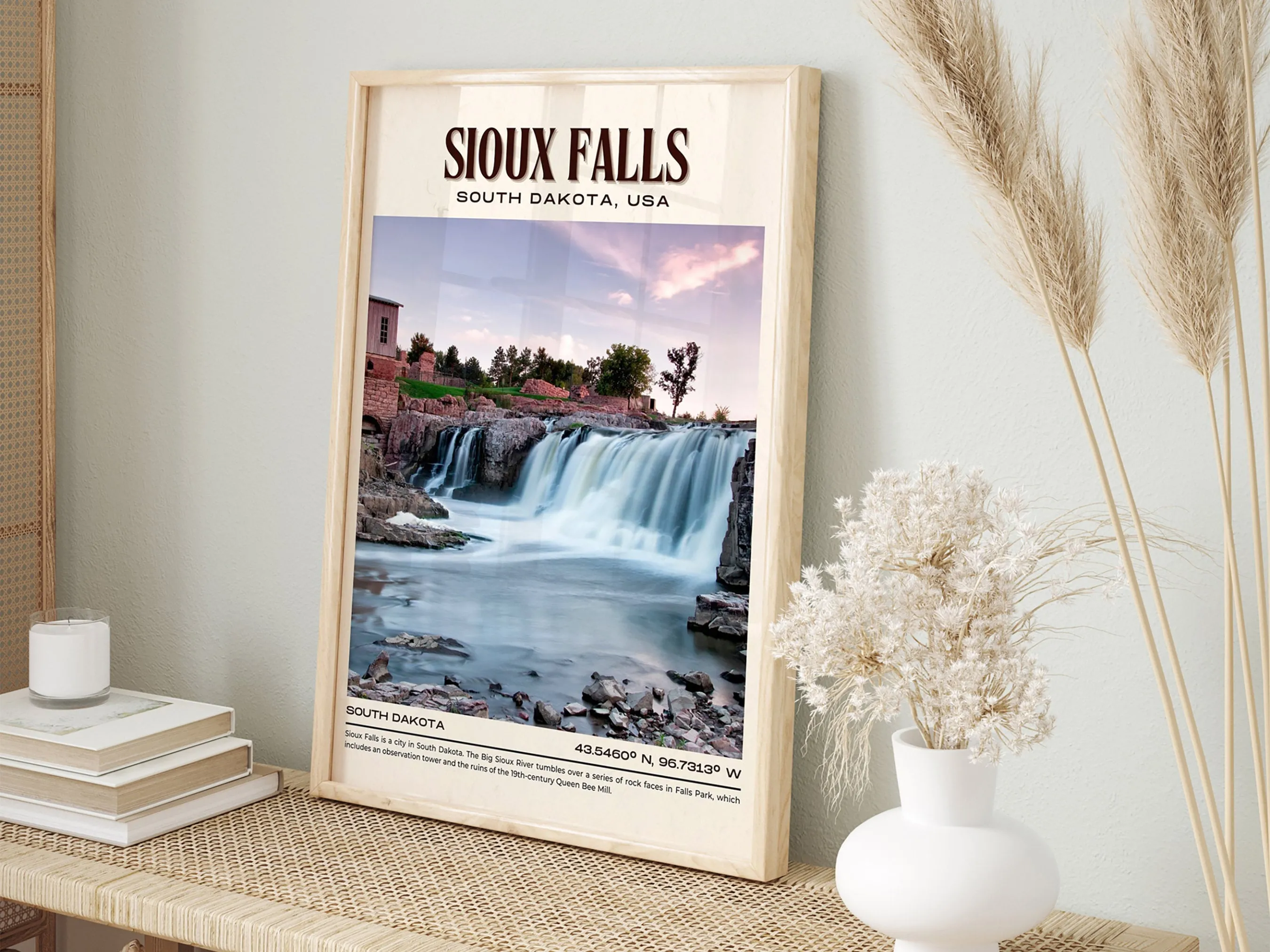 Sioux Falls Vintage Wall Art, South Dakota, USA