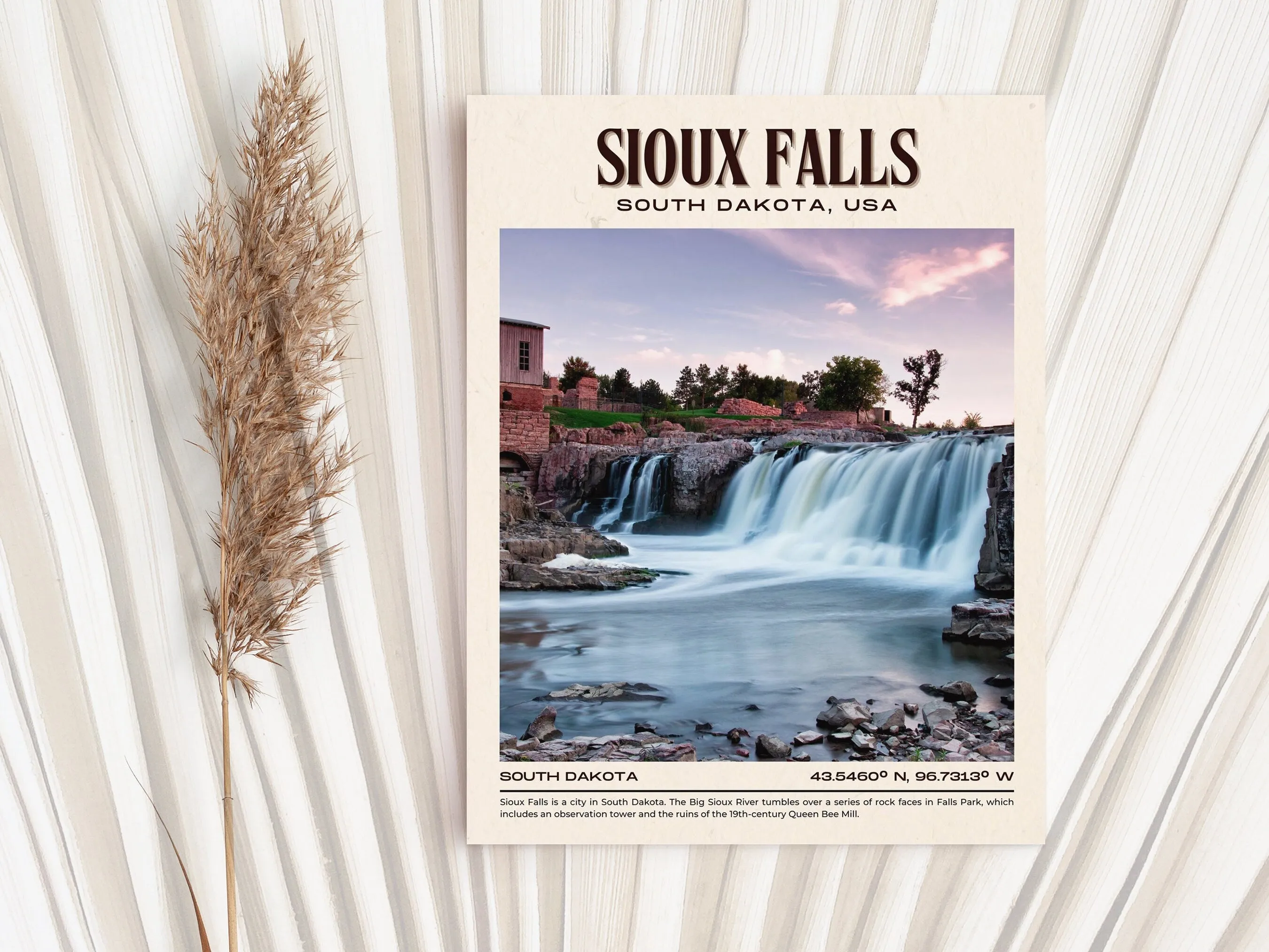 Sioux Falls Vintage Wall Art, South Dakota, USA
