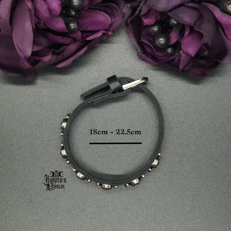 Skull & Crossbones Leather Bracelet