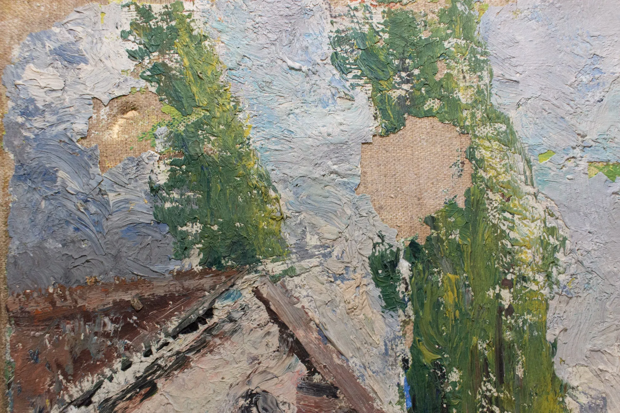 Small Early French Painting | Unframed 22x15