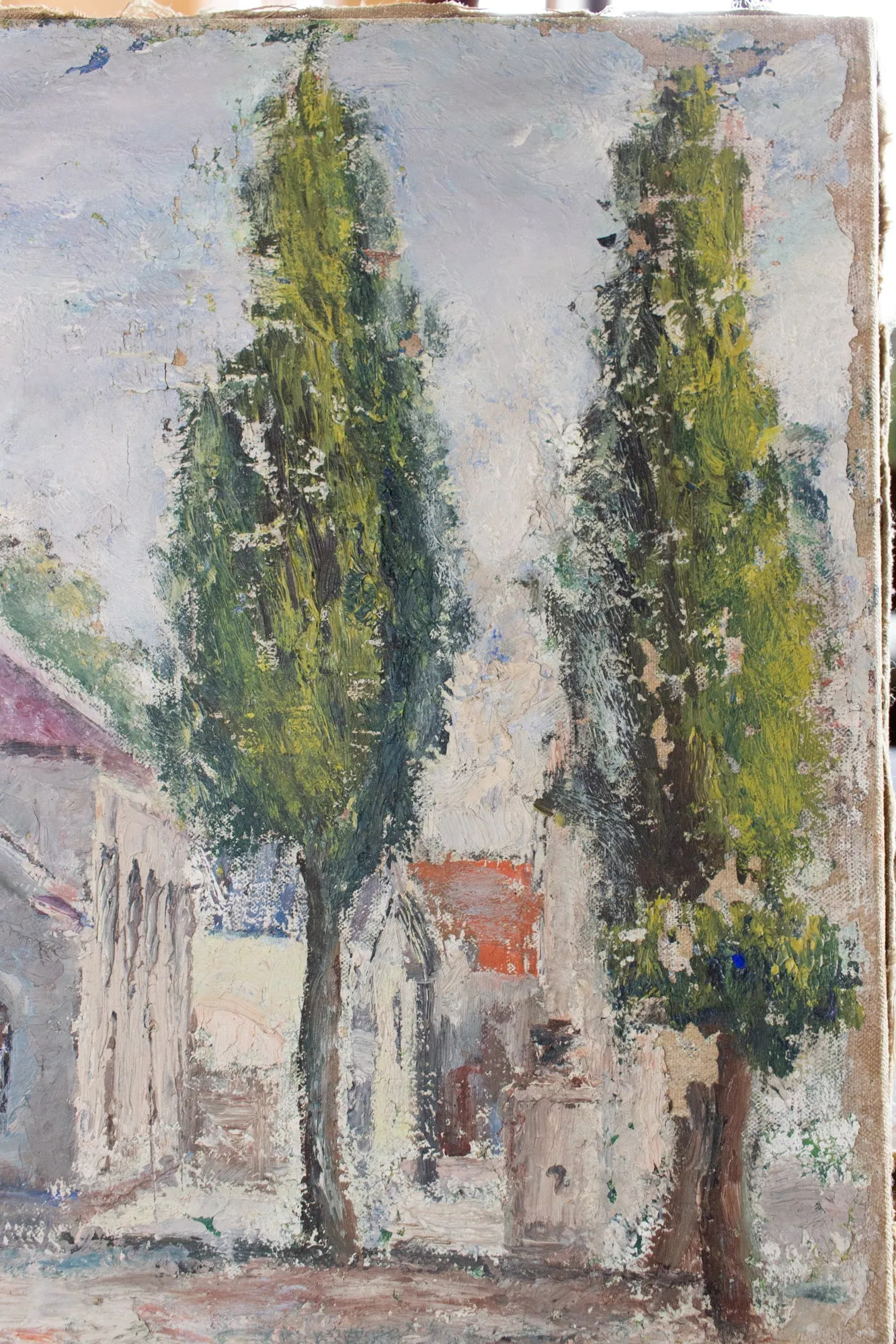 Small Early French Painting | Unframed 22x15