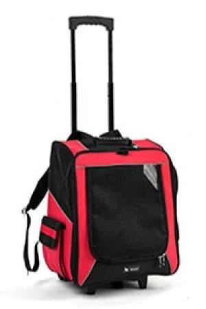 Small Pet Wheel Carrier Dog Cat Portable Strollers Backpack Breathable Puppy Roller Luggage Car Travel Transport Bag