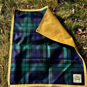 Small Waxed Canvas and Tartan Wool Lined Bushcraft Ground Cloth